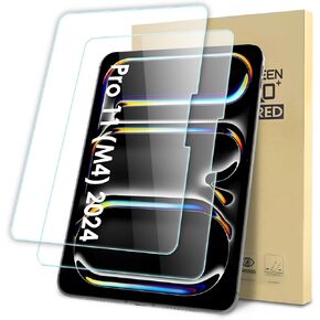 2-Pack Screen Protector Compatible with iPad Pro 11 Inch M4 2024, Tempered Glass Clear Film, Anti-Scratch, 9H Hardness, Easy Installation