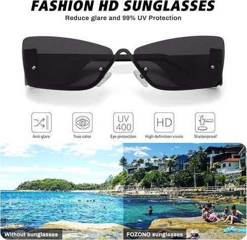 Fozono Trendy Cat Eye Sunglasses for Women Small Retro Classic Shades Metal Frame Vintage UV400 Protection FZN901 in Saudi Arabia