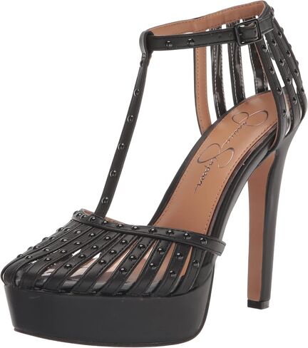 Jessica Simpson Women's Bakir T-Strap Platform Pump, Black, 7 in Saudi Arabia