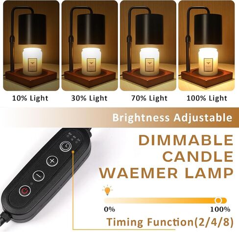 Candle Warmer Lamp with Timer, Electric Candle Warmers for Jar Candles, Birthday Gifts for Women Mom Her, Black Candle Warmer Lamp Adjustable Height, Women Gifts Ideas, Home Decor for Bedroom in Saudi Arabia