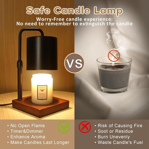 Candle Warmer Lamp with Timer, Electric Candle Warmers for Jar Candles, Birthday Gifts for Women Mom Her, Black Candle Warmer Lamp Adjustable Height, Women Gifts Ideas, Home Decor for Bedroom in Saudi Arabia