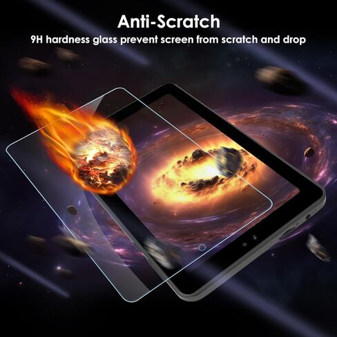 واقي شاشة مكون من عبوتين متوافق مع جهاز Onn 7 بوصة Gen4 اللوحي (موديل 2024)، طبقة شفافة من الزجاج المقسى، مضاد للخدش، صلابة 9H، سهل التركيب in Kuwait