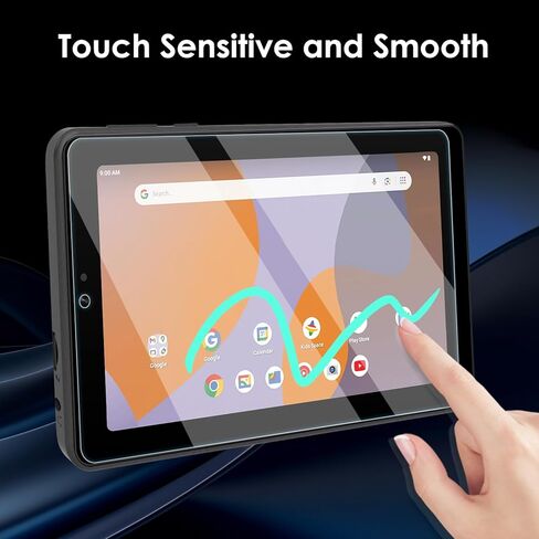 واقي شاشة مكون من عبوتين متوافق مع جهاز Onn 7 بوصة Gen4 اللوحي (موديل 2024)، طبقة شفافة من الزجاج المقسى، مضاد للخدش، صلابة 9H، سهل التركيب in Kuwait