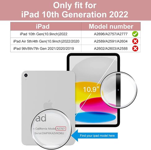 for iPad (A16) 11th/10th Gen 11"/10.9" Case with Pencil Holder, Gray in Kuwait