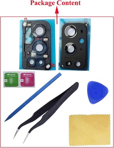 Ubrokeifixit لهاتف OnePlus 9 Pro غطاء عدسة زجاجية للكاميرا الخلفية الخلفية مع حامل إطار لهاتف OnePlus 9 Pro 5G LE2121 LE2125 6.7 بوصة 2021 (قطعة واحدة-أسود-9 برو) in Kuwait