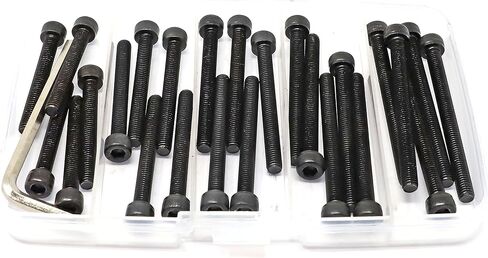iexcell 1500 Pcs M3 x 4/6/8/10/12/16/20/25/30/35/40/45/50 Alloy Steel 12.9 Grade Hex Socket Head Cap Screws Bolts Nuts Washers Assortment Kit, Black Oxide Finish in Saudi Arabia