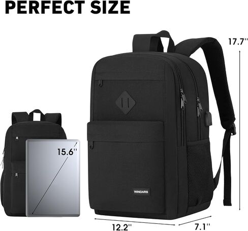 Backpack for Men and Women, School Backpacks for Teens Boys, 15.6 Inch Laptop Bookbag Classic Computer Bag with 2 Compartment & USB Charger Port for College Work Travel Business in Saudi Arabia