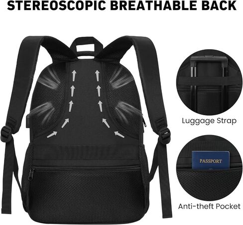 Backpack for Men and Women, School Backpacks for Teens Boys, 15.6 Inch Laptop Bookbag Classic Computer Bag with 2 Compartment & USB Charger Port for College Work Travel Business in Saudi Arabia