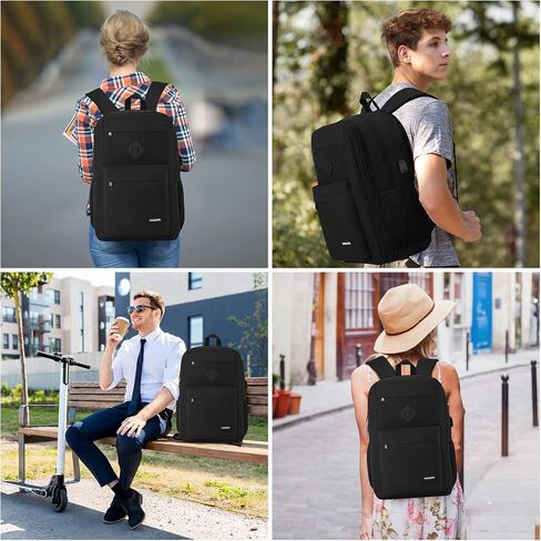 Backpack for Men and Women, School Backpacks for Teens Boys, 15.6 Inch Laptop Bookbag Classic Computer Bag with 2 Compartment & USB Charger Port for College Work Travel Business in Saudi Arabia