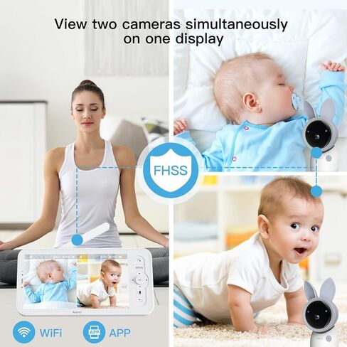 ARENTI Upgraded Smart Baby Monitor,4MP 5" HD 2.4G&5G WiFi Baby Monitor with Camera and Audio,Infrared Night Vision,Night Light, 2-Way Audio,Cry&Motion Detection,Temperature Sensor,App Control in Saudi Arabia