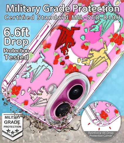Coolwee Magnetic for iPhone 16 Pro Case, Compatible with MagSafe, Cute for Women Girls, 6.6FT Military Grade Protective Cover for iPhone 16 Pro Case Glitter Crystal Lace Mandala, Clear Bling Floral in Kuwait
