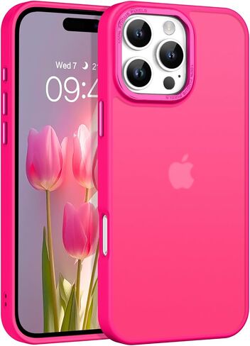 BENTOBEN Compatible with iPhone 16 Pro Max Case for iPhone 16 Pro Max Phone Case, Slim Fit Translucent Matte Design Shockproof Bumper Protective Drop Protection Girls Women Boys Men Cover, Hot Pink in Saudi Arabia