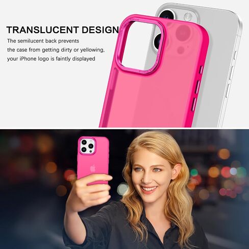BENTOBEN Compatible with iPhone 16 Pro Max Case for iPhone 16 Pro Max Phone Case, Slim Fit Translucent Matte Design Shockproof Bumper Protective Drop Protection Girls Women Boys Men Cover, Hot Pink in Saudi Arabia