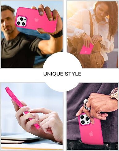 BENTOBEN Compatible with iPhone 16 Pro Max Case for iPhone 16 Pro Max Phone Case, Slim Fit Translucent Matte Design Shockproof Bumper Protective Drop Protection Girls Women Boys Men Cover, Hot Pink in Saudi Arabia