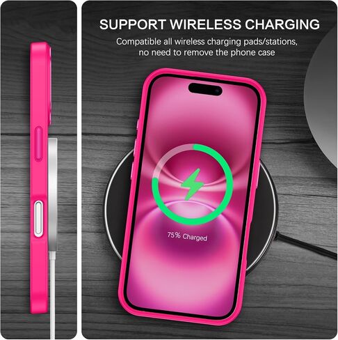 BENTOBEN Compatible with iPhone 16 Pro Max Case for iPhone 16 Pro Max Phone Case, Slim Fit Translucent Matte Design Shockproof Bumper Protective Drop Protection Girls Women Boys Men Cover, Hot Pink in Saudi Arabia