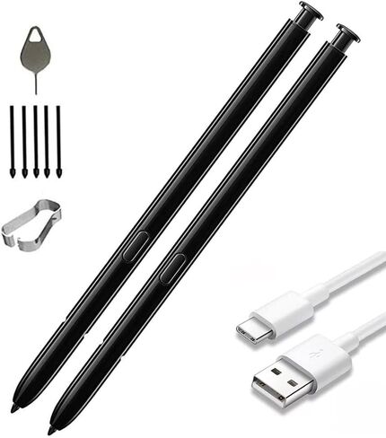 قطعتان من قلم S بديل لهاتف Samsung Galaxy Note 20 Note 20 Ultra 5G (بدون بلوتوث) + ملقط أطراف/أطراف (أسود) in Kuwait