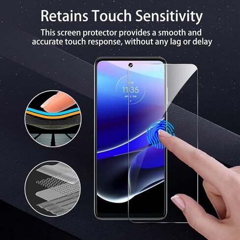 [3+3 عبوات] واقي شاشة لهاتف Moto G Stylus 5G 2022 مع 3 قطع من واقي عدسة الكاميرا، غشاء زجاجي مقوى شفاف عالي الدقة، مضاد للخدش، صلابة 9H، حساس للمس، خالي من الفقاعات in Saudi Arabia