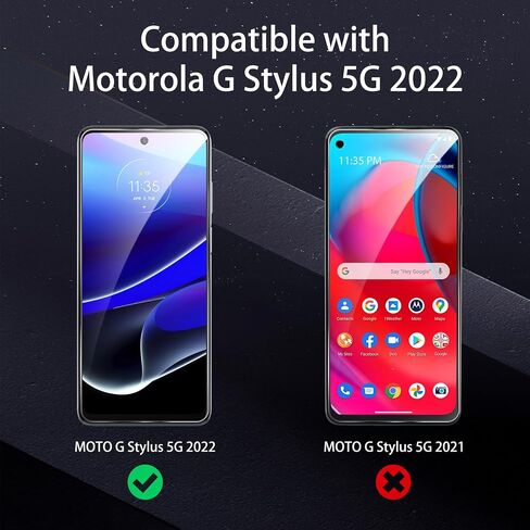 [3+3 عبوات] واقي شاشة لهاتف Moto G Stylus 5G 2022 مع 3 قطع من واقي عدسة الكاميرا، غشاء زجاجي مقوى شفاف عالي الدقة، مضاد للخدش، صلابة 9H، حساس للمس، خالي من الفقاعات in Saudi Arabia