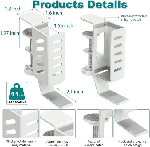FEIKU Desk Side Vertical Laptop Stand,No Drill Laptop Desktop Mount,Hanging Laptop Holder for Desk Side,Clamp on Desk Side Storage Organizer for Laptops/Book/Keyboards/Headphone/Backpack Black in Saudi Arabia