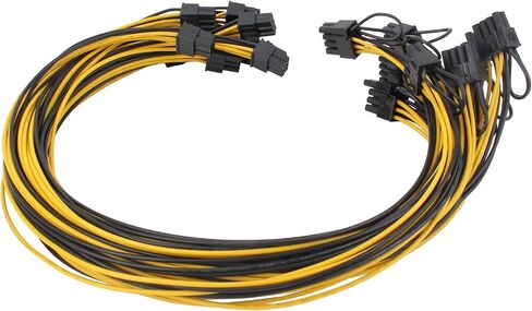 MOTOALL 6 Pin PCI-E إلى 8 Pin(6+2) PCI-E (ذكر إلى ذكر) كابل طاقة GPU 52 سم 18AWG حزمة من 10 in Saudi Arabia