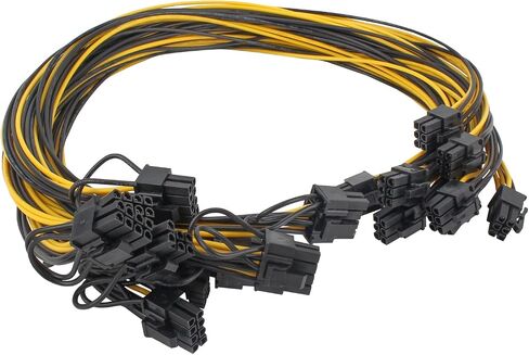 MOTOALL 6 Pin PCI-E إلى 8 Pin(6+2) PCI-E (ذكر إلى ذكر) كابل طاقة GPU 52 سم 18AWG حزمة من 10 in Saudi Arabia