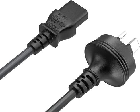سلك طاقة KKE AU IEC 60320 C13 (غلاية)، 6 أقدام، سلك طاقة أستراليا 18 AWG (IEC-320-C13 إلى AS3112)، كابل إمداد الطاقة للكمبيوتر/التلفزيون/الشاشة in Kuwait