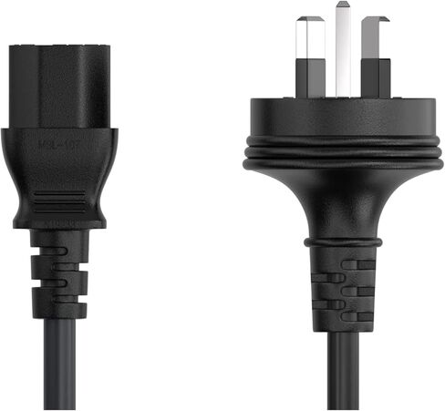 سلك طاقة KKE AU IEC 60320 C13 (غلاية)، 6 أقدام، سلك طاقة أستراليا 18 AWG (IEC-320-C13 إلى AS3112)، كابل إمداد الطاقة للكمبيوتر/التلفزيون/الشاشة in Kuwait