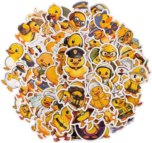 100PCS Cute Duck Sticker, Duck Vinyls Waterproof Bottle Sticker Decal for Laptop, Skateboard, Motorcycle, Notebook in Kuwait