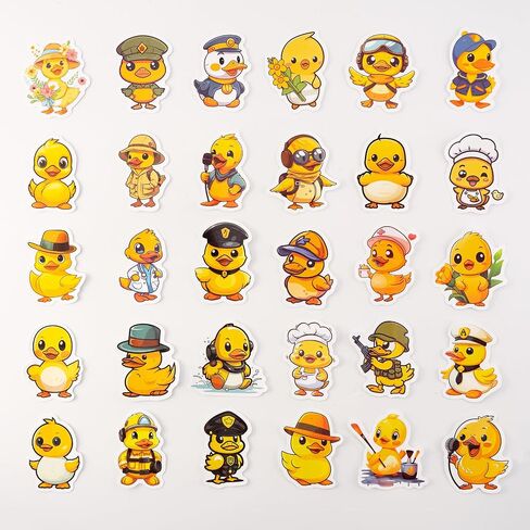 100PCS Cute Duck Sticker, Duck Vinyls Waterproof Bottle Sticker Decal for Laptop, Skateboard, Motorcycle, Notebook in Kuwait