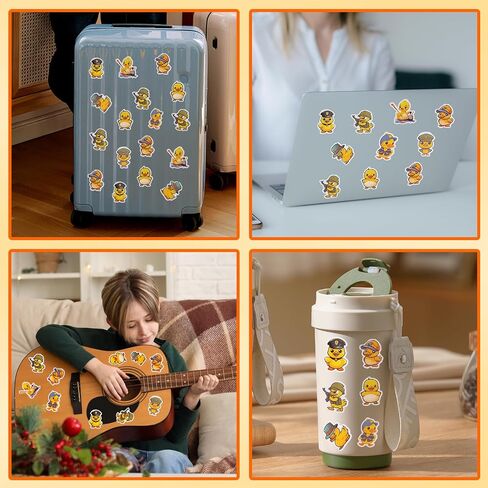 100PCS Cute Duck Sticker, Duck Vinyls Waterproof Bottle Sticker Decal for Laptop, Skateboard, Motorcycle, Notebook in Kuwait