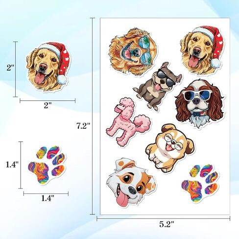 100 قطعة من ملصقات الكلاب اللطيفة، ملصق جرو للأطفال، ملصقات مضادة للماء للكلاب لزجاجات المياه والكمبيوتر المحمول وأمتعة الكمبيوتر والمراهقين والبالغين والبنات والأطفال وديكورات حفلات أعياد الميلاد المضحكة in Kuwait