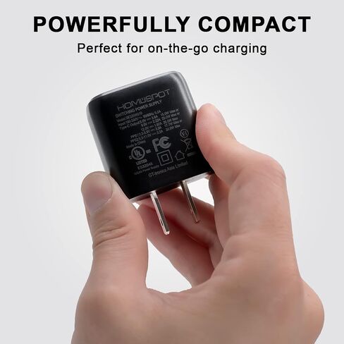 HomeSpot 20W UL-Listed USB-C Power Delivery Wall Charger - Fast Charging for iPhone, Samsung Galaxy Phones, iPad, and More in Saudi Arabia