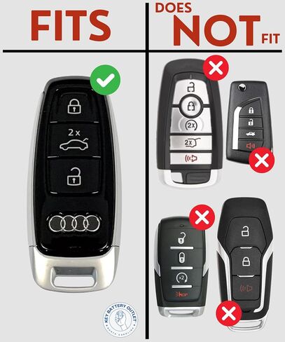 بطارية مفتاح فوب CR2032 لأودي (2 حزمة) A4 B9 A5 F5 Q7 A8 TT 8S أفالون استبدال بطارية مفتاح التحكم عن بعد (IYZ-AK2، 4N0 959 754 AM) تحقق من دليل الإعداد in Saudi Arabia