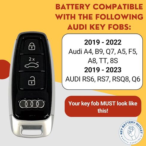بطارية مفتاح فوب CR2032 لأودي (2 حزمة) A4 B9 A5 F5 Q7 A8 TT 8S أفالون استبدال بطارية مفتاح التحكم عن بعد (IYZ-AK2، 4N0 959 754 AM) تحقق من دليل الإعداد in Saudi Arabia