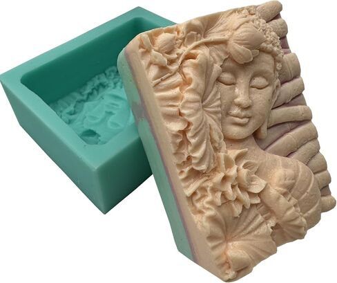 Four-Face Buddha Design Silicone Candle Mold 3D Buddha Candle Mould Decorating Silicone Molds for Resin Epoxy Gypsum Crafts Making in Kuwait