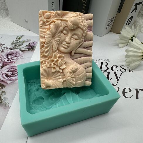 Four-Face Buddha Design Silicone Candle Mold 3D Buddha Candle Mould Decorating Silicone Molds for Resin Epoxy Gypsum Crafts Making in Kuwait