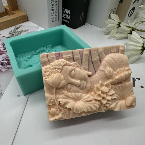 Four-Face Buddha Design Silicone Candle Mold 3D Buddha Candle Mould Decorating Silicone Molds for Resin Epoxy Gypsum Crafts Making in Kuwait