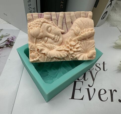 Four-Face Buddha Design Silicone Candle Mold 3D Buddha Candle Mould Decorating Silicone Molds for Resin Epoxy Gypsum Crafts Making in Kuwait