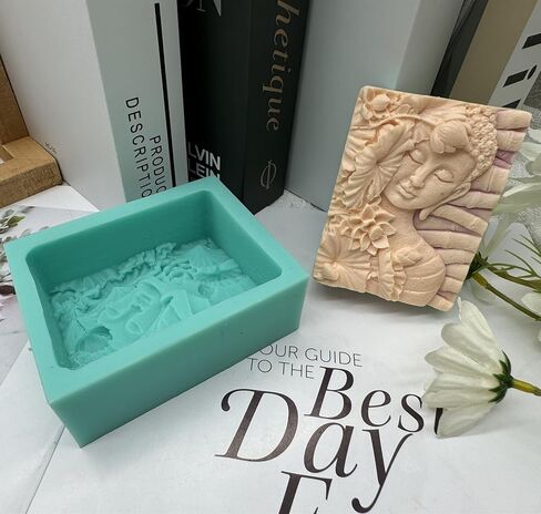 Four-Face Buddha Design Silicone Candle Mold 3D Buddha Candle Mould Decorating Silicone Molds for Resin Epoxy Gypsum Crafts Making in Kuwait