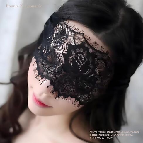 Women Mysterious Black Lace Masks in Kuwait