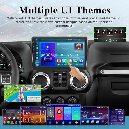 [2+64G] راديو سيارة لسيارة Jeep Wrangler/Dodge/Chrysler - Carplay اللاسلكي وAndroid Auto - شاشة لمس 10.1 بوصة Android 13 ستيريو السيارة - واجهة مستخدم متعددة/WiFi/GPS + كاميرا احتياطية AHD in Saudi Arabia
