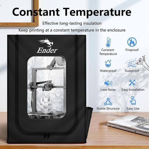 Creality Official 3D Printer Enclosure, Fireproof Dustproof Constant Temperature Protective Cover 550*650*750mm for Ender 3S1/Ender 3S1 Pro/Ender 3V3 KE/Ender 3 MaxNeo/Ender 3 Max/Ender 5/Ender 5 S1 in Saudi Arabia