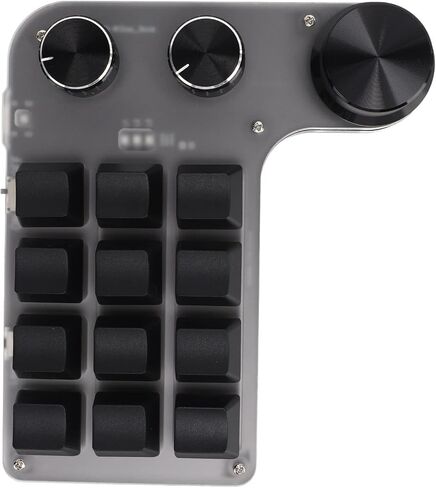 Sonew One Handed Programmable Mechanical Keyboard with RGB, 3 Knob 12 Keys BT DIY Multifunction Keypad for Office Media Laboratory in Saudi Arabia