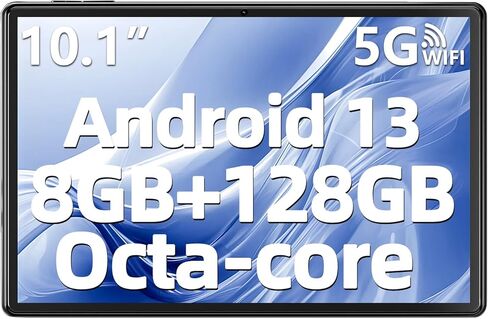 SGIN Tablets, 10 Inch Android Tablets with 8GB RAM 128GB ROM, MTK Octa-Core 2.0Ghz Processor, 1280 * 800 HD IPS Srceen, 5MP+8MP Camera, WiFi, Bluetooth, 6000mAh, Black in Kuwait