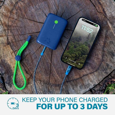 Nimble Champ 10K Dual USB-C Portable Charger, 20W PD & QC 4.0, Fast Charging USB-C Power Bank Compatible with iPhone, iPad, Android and More, Made from Recycled Plastic (Nebula Blue) in Saudi Arabia