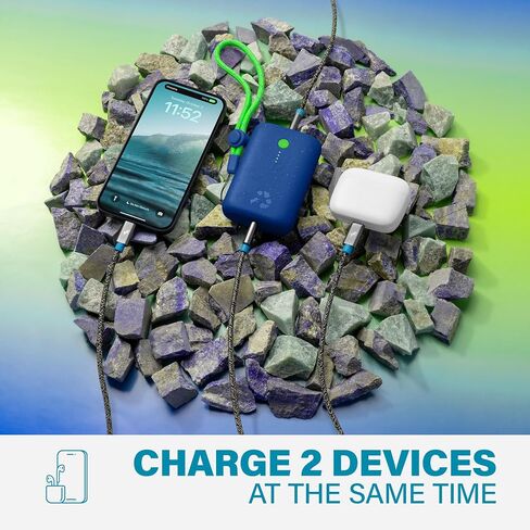 Nimble Champ 10K Dual USB-C Portable Charger, 20W PD & QC 4.0, Fast Charging USB-C Power Bank Compatible with iPhone, iPad, Android and More, Made from Recycled Plastic (Nebula Blue) in Saudi Arabia