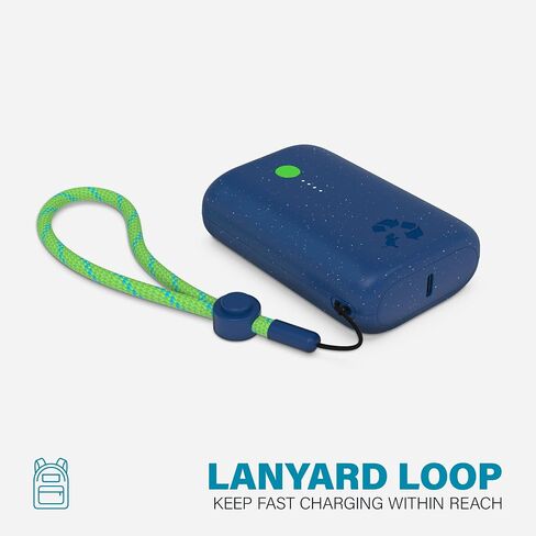 Nimble Champ 10K Dual USB-C Portable Charger, 20W PD & QC 4.0, Fast Charging USB-C Power Bank Compatible with iPhone, iPad, Android and More, Made from Recycled Plastic (Nebula Blue) in Saudi Arabia