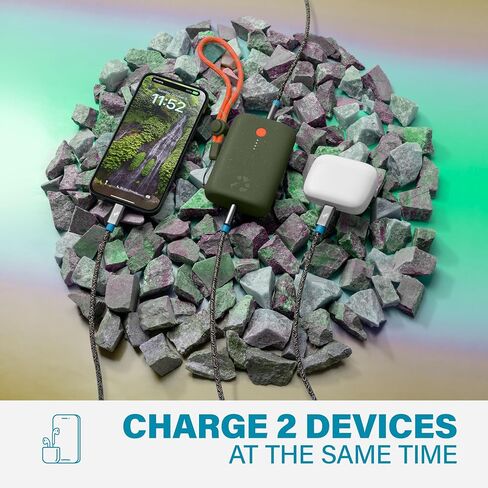 Nimble Champ 10K Dual USB-C Portable Charger, 20W PD & QC 4.0, Fast Charging USB-C Power Bank Compatible with iPhone, iPad, Android and More, Made from Recycled Plastic (Nebula Blue) in Saudi Arabia