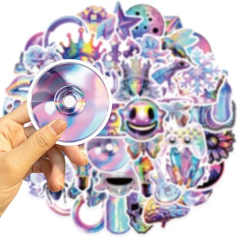 حزمة 50 قطعة من ملصقات Trippy، ملصقات جرافيتي مخدرة لقارورة مائية وزجاجة مياه للكمبيوتر المحمول ولوح التزلج وسجل القصاصات وأمتعة السفر، ملصقات مقاومة للماء من الفينيل باللون الأرجواني البارد للمراهقين والبالغين in Kuwait