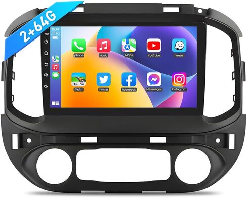 Android 13 [2GB+64GB] راديو ستيريو للسيارة مع CarPlay Android Auto لسيارة Chevy Colorado GMC Canyon 2015-2019، شاشة لمس 9 بوصة 5GWiFi Bluetooth GPS FM/RDS DSP SWC+Camera(AC تلقائي) in Kuwait
